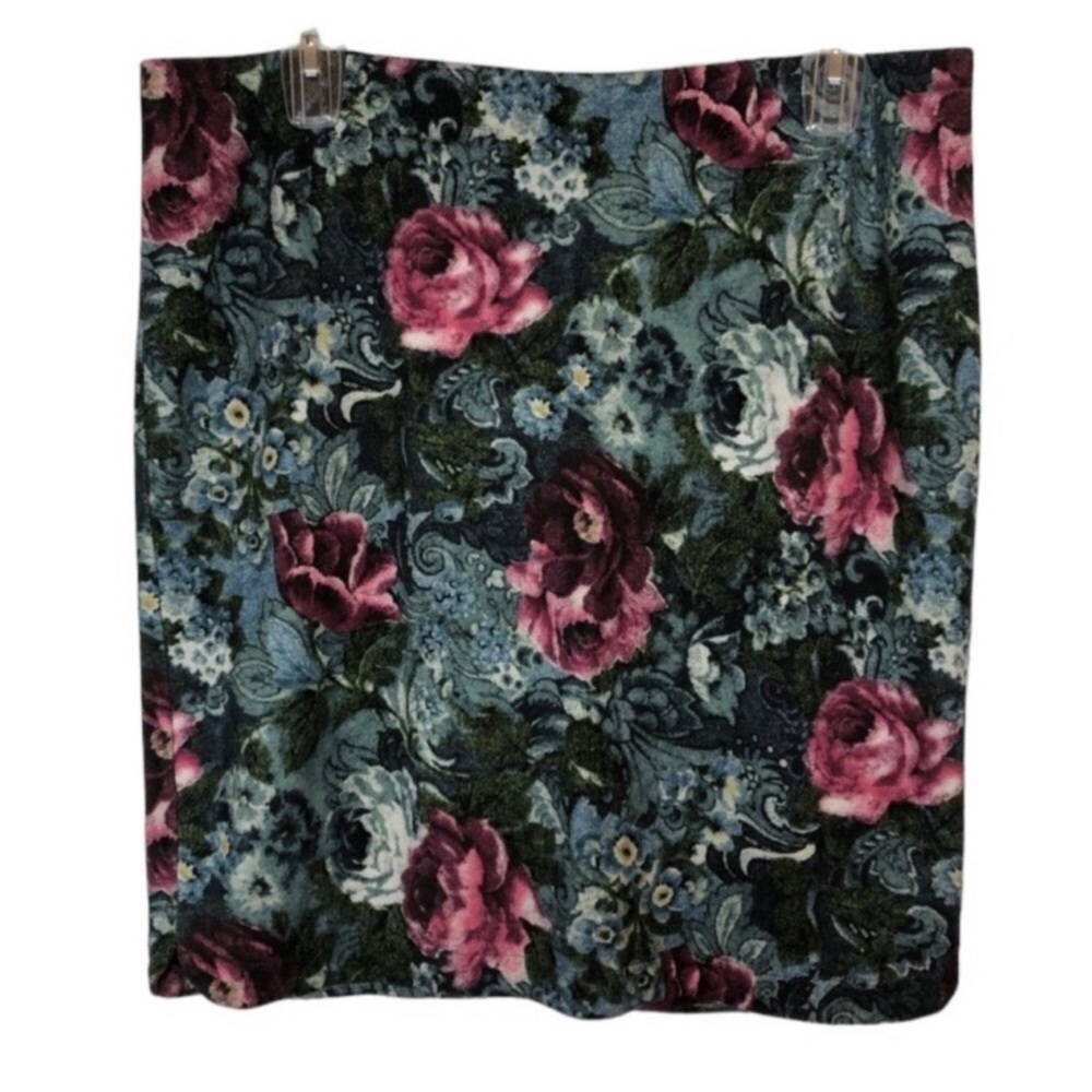 J Jill Women’s Floral Tapesty Look Stretch Pencil Skirt